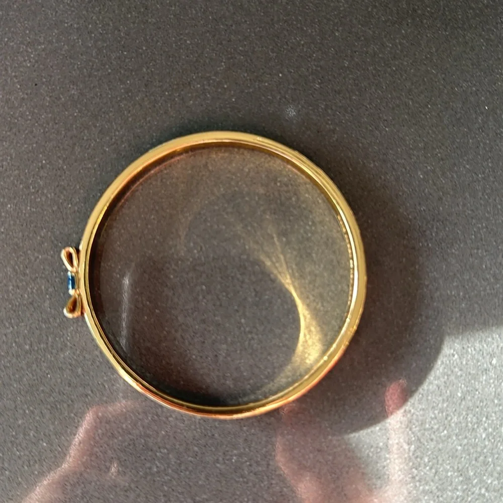 kate spade Gold Bow Bracelet with Navy and Blush Enamel - Picture 8 of 8